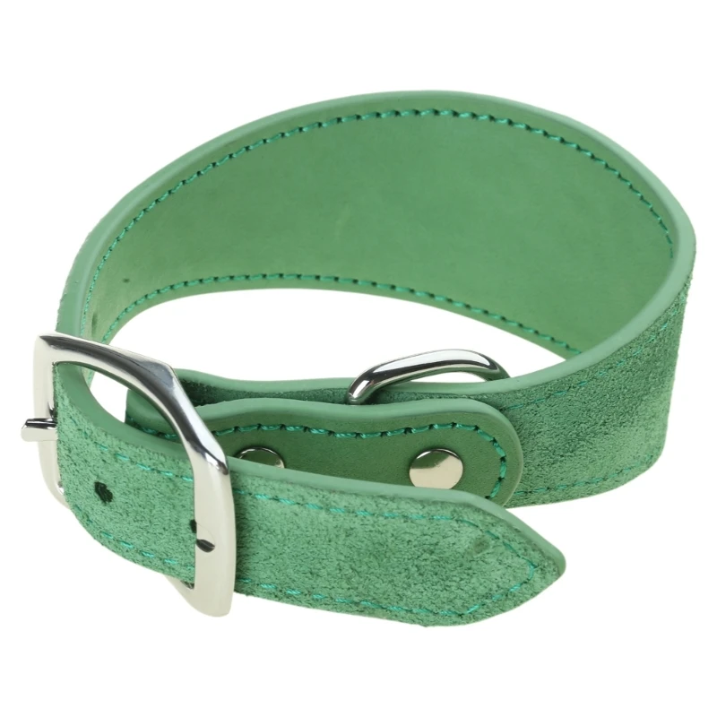 Collares galgos cuero, collares anchos con acolchado para Whippets Lurchers Salukis, accesorios para mascotas y