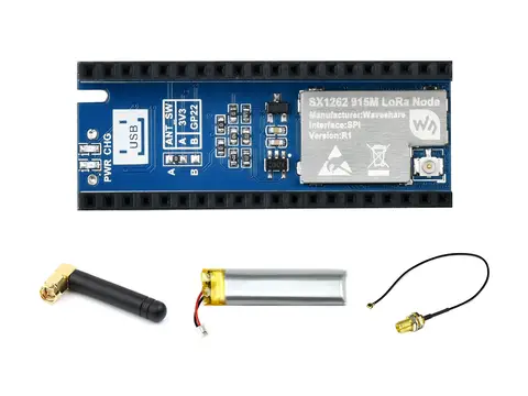 Waveshare SX1262 LoRa Node Module, LoRaWAN Protocol Support, Choice Of Frequency Band, Female Pin Header Raspberry Pi Pico