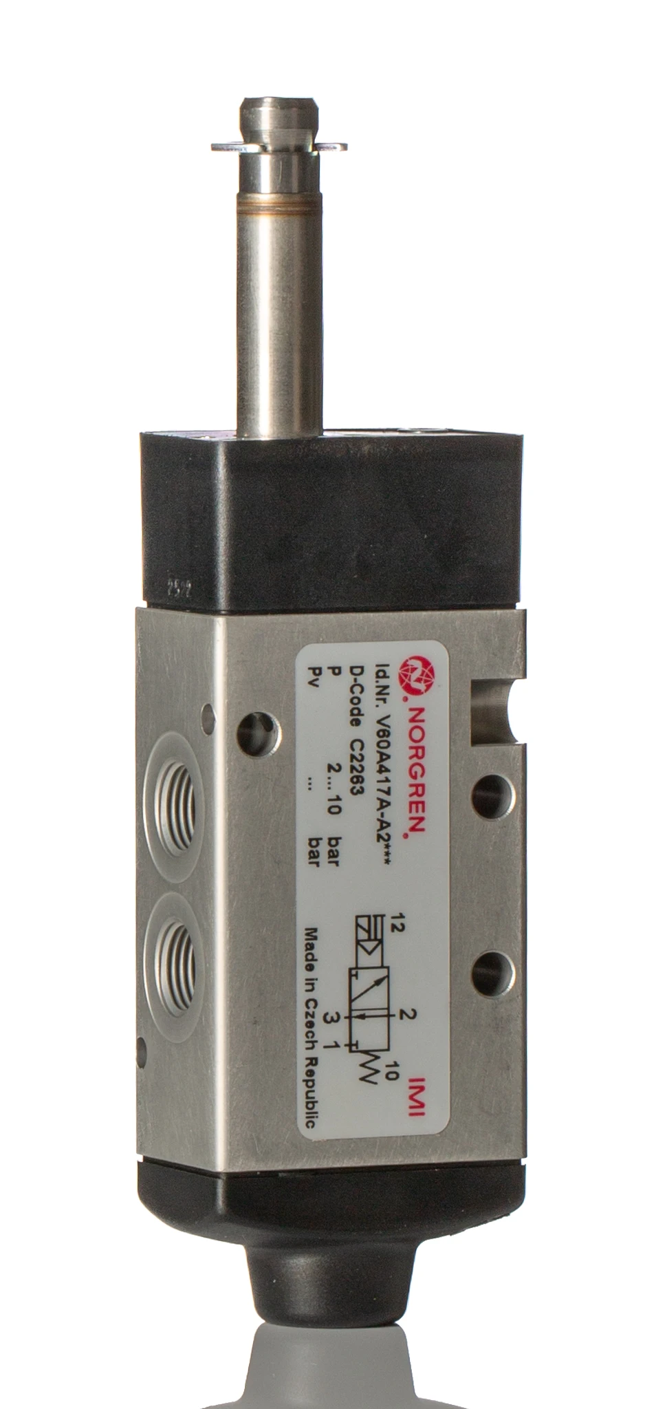 V60A417A-A2000 Pneumatic Solenoid Valve, 3 Channels, Solenoid/spring, Interface, V60 Series 24v
