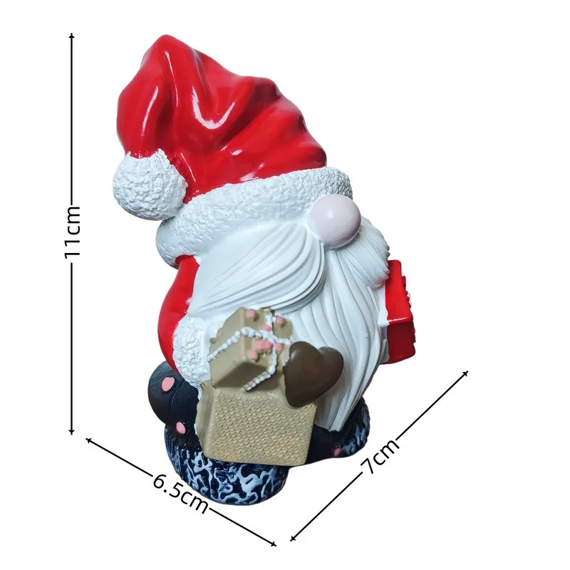 1 PC Gnome Santa Claus Fantasy Home Accent Festive Gift Resin Snowman Craft Sculpture Object Lovely Elf Figurine Desk Decoration