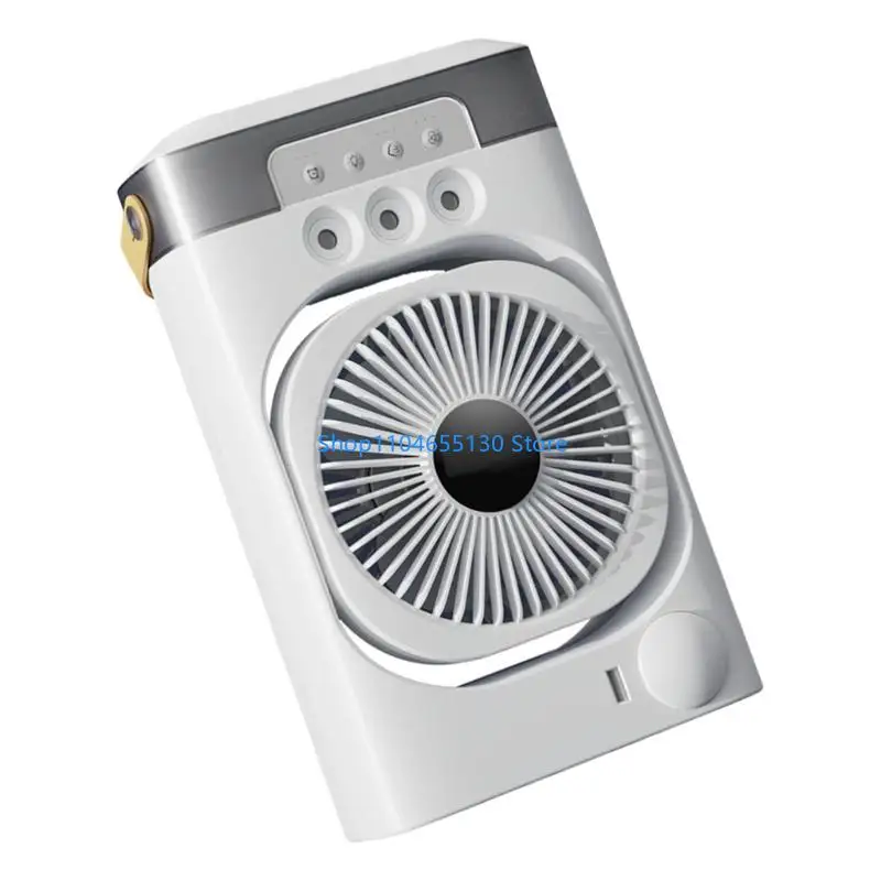 Небольшой USB -кондиционер Портативный вентилятор охлаждения настольных компьютеров с 3 скоростью и 7 светодиодным светом для в