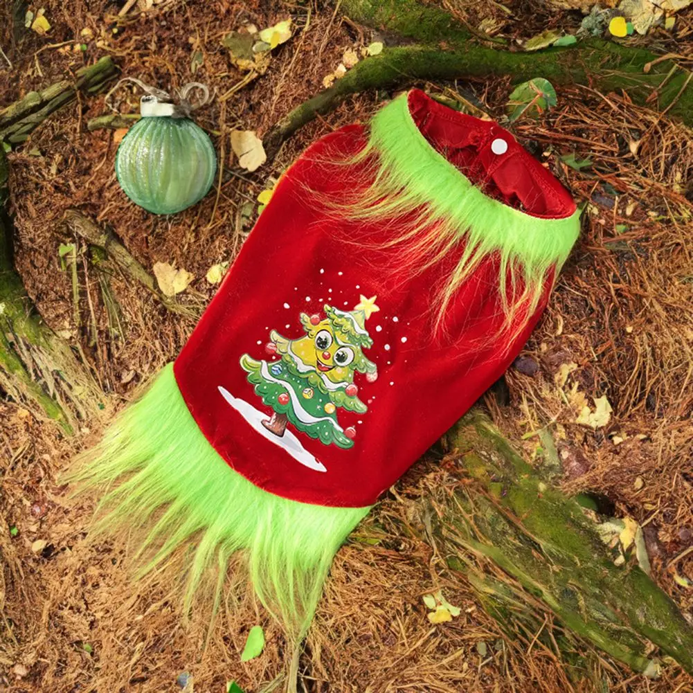 Costumi natalizi per animali domestici Albero di Natale Abito per cani Velluto per cani di piccola taglia Ragazza Abiti per cuccioli Vestiti per cani di piccola taglia media