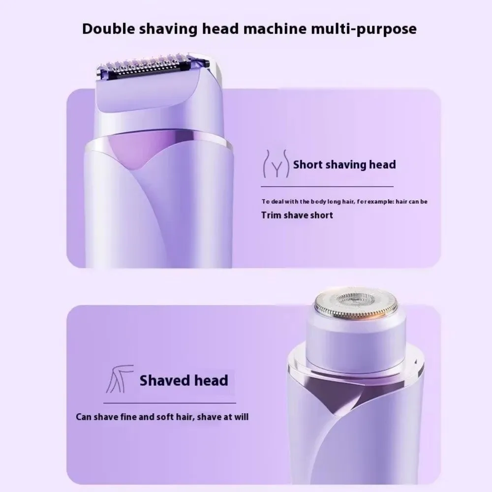 Double beard grooming Head Multi-function Epilator Gentle USB Rechargeable Electric Shaver Mini Size