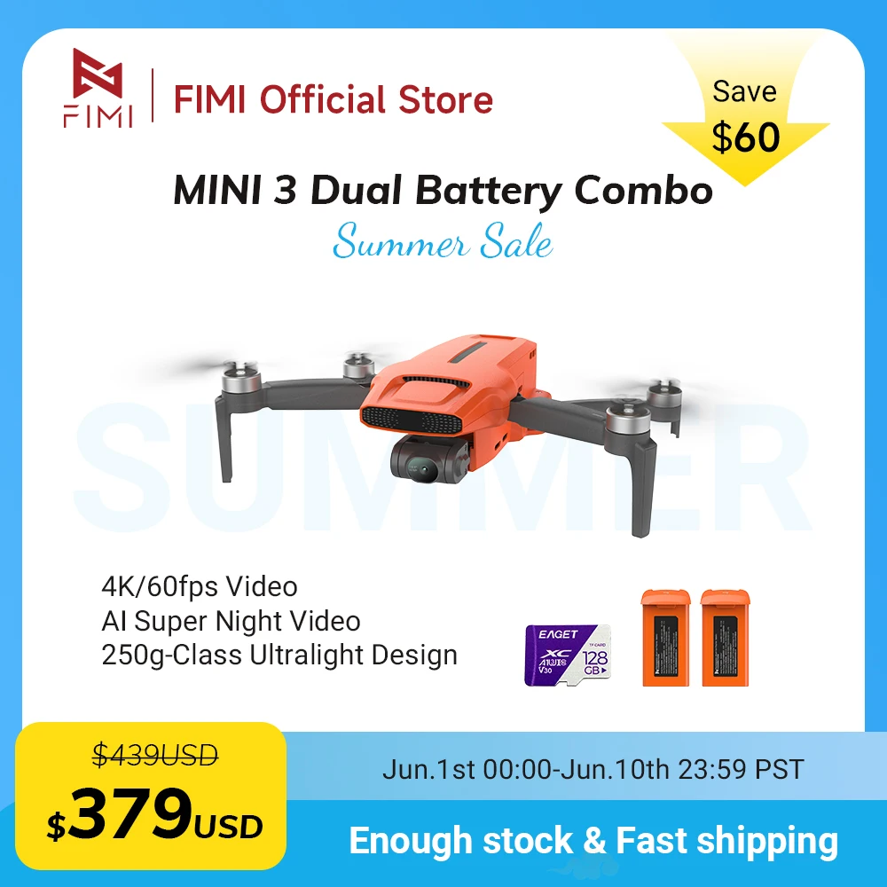 FIMI MINI 3, novo drone com vídeo 4K a 60fps, alcance de 9km, gimbal de 3 eixos, 249g ultraleve, design com IA para vídeo noturno superior, rastreamento inteligente, mini drone profissional.