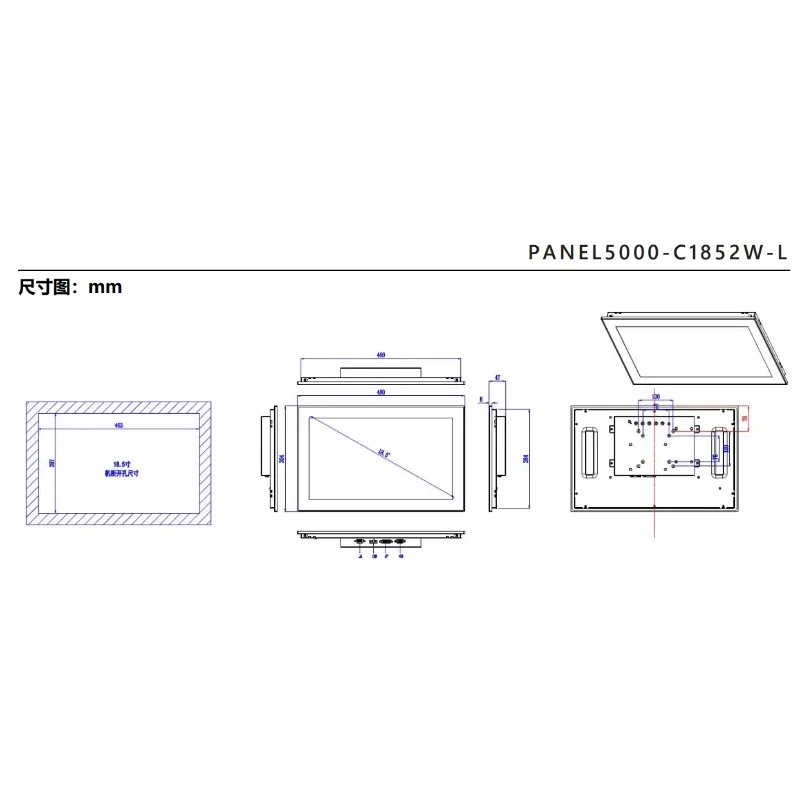 Capacitive multi-point touch screen PANEL5000-C1852W-L 18.5 inches for cnc laser cutting machine 3