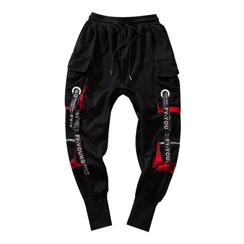 2023 Hip Hop Joggers Männer Brief Bänder Cargo Hosen Taschen Track Taktische Casual Techwear Männlichen Hosen Jogginghose Streetwear