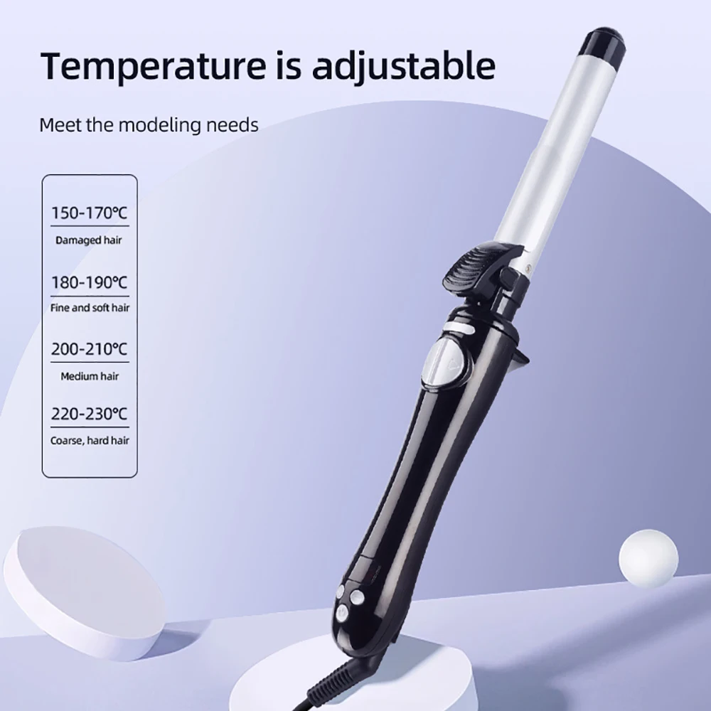 25mm Automatic Curling Iron 360-degree Rotation Hair Curler Max 230℃ PTC Heating Ceramic Anti-scalding LCD Display Styling Tools