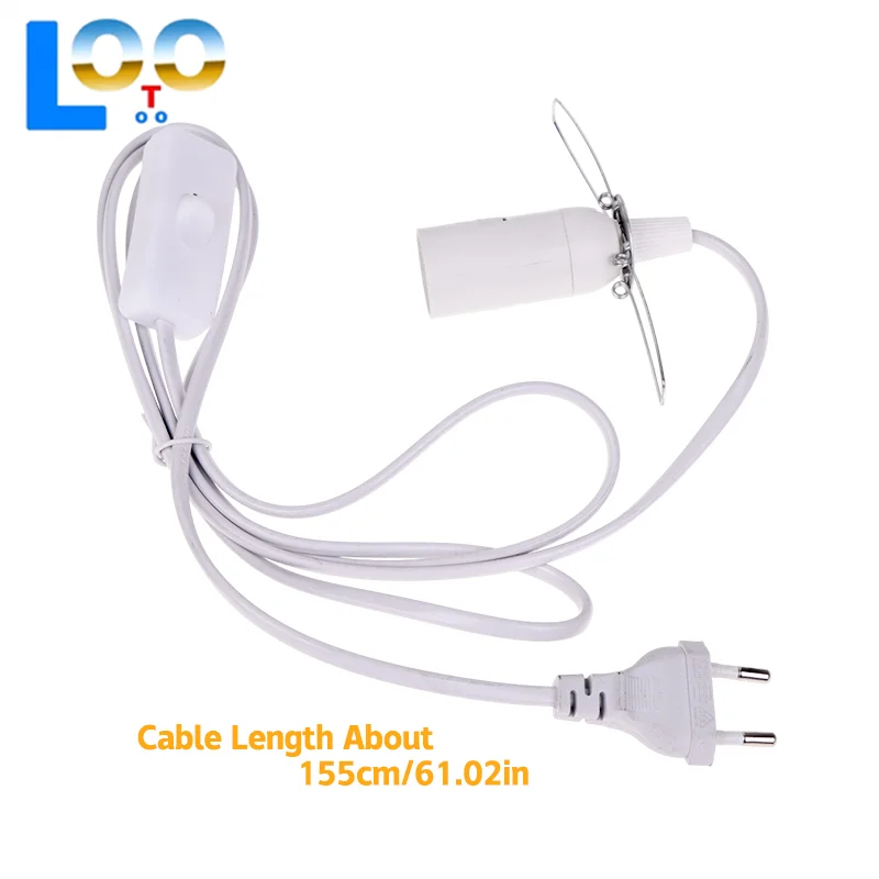 Вилка европейского стандарта E14, держатель для подвесного светильника, цоколь для лампочек с проводом переключателя, кабель питания 1,55 м для подвесного светильника, подвесной светильник