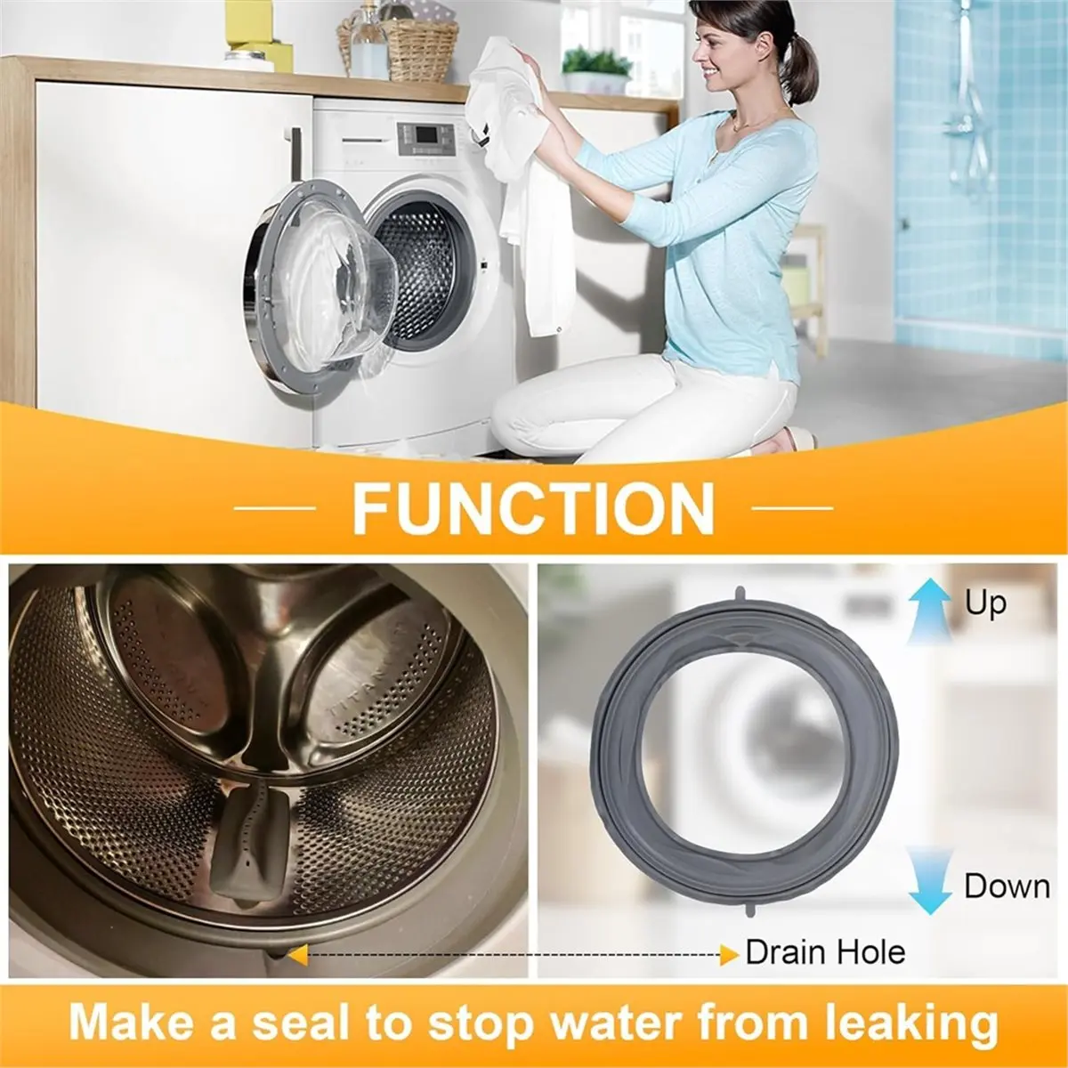 [SAF] WPW10381562 W10290499 Washer Door Boot Seal for //Inglis/ Washer Door Seal Gasket
