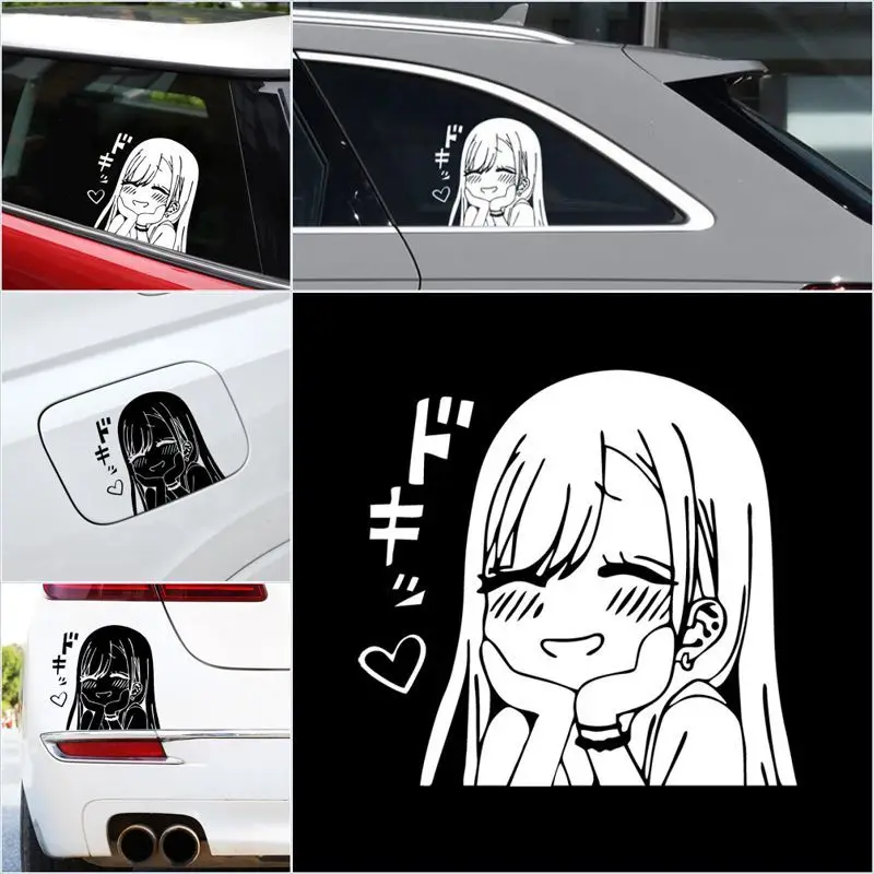 

JMD Heartbeat Anime Girl Stickers Waterproof Body trim Decals For Motorcycle Helmet Car Computer case Skateboard