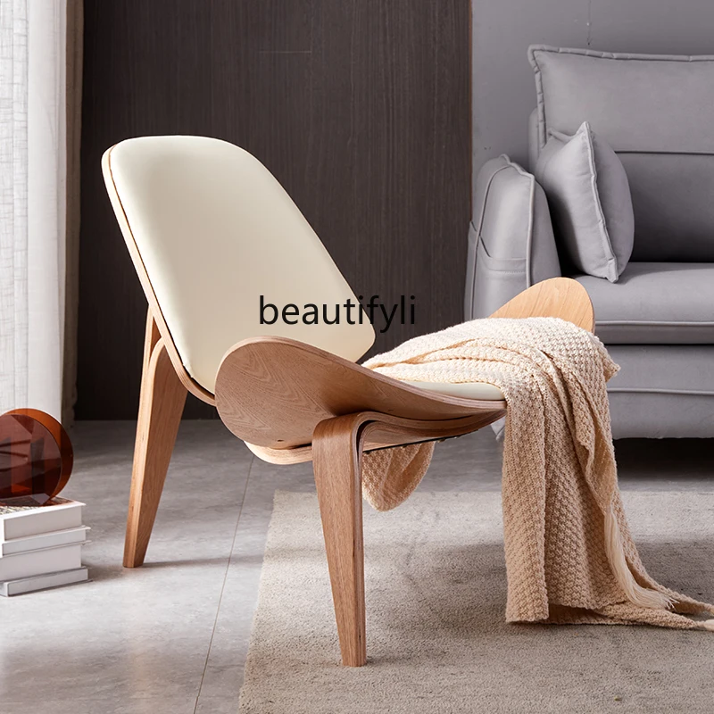 

LBX Light Luxury Solid Wood Chair Creative Simple Single-Seat Sofa Chair