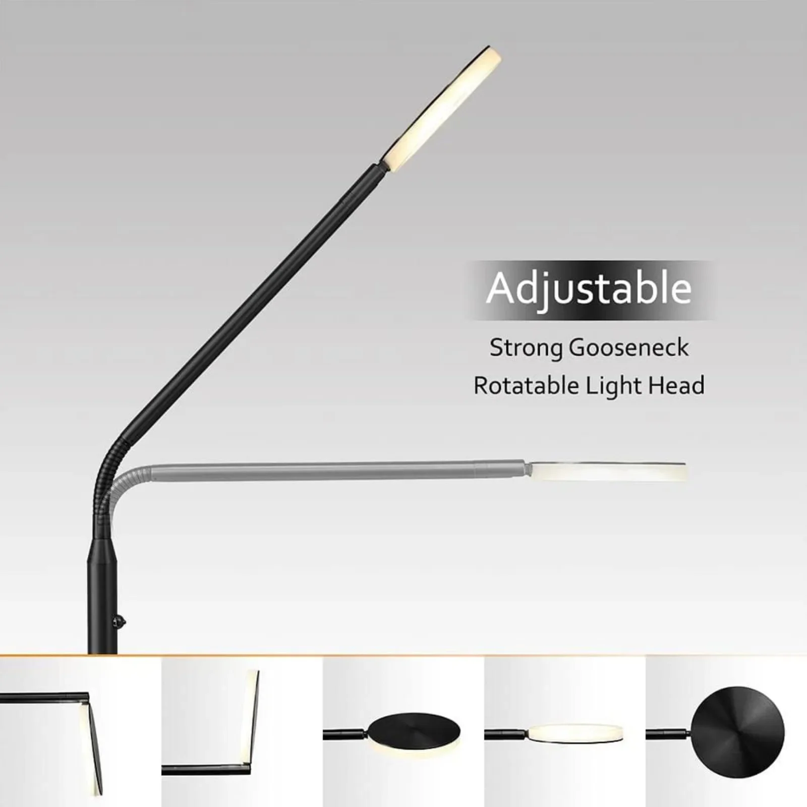 Imagem -03 - Regulável Padrão Led Floor Lamp para Salas Temperatura de Cor Ajustável Rotatable Gooseneck us 50 Em.