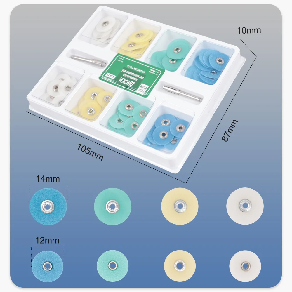 SYJH Dental Flexível Polimento Discos, Acabamento para Cerâmica e Restaurações de Iômeros de Vidro, CYW069, 80 Unidades por Caixa