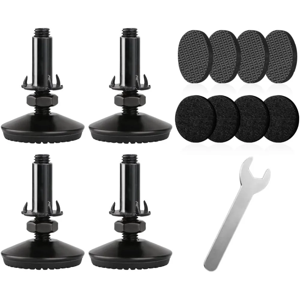 

4 Set M10 Adjustable Leveling Feet, Heavy Duty Height Adjuster Furniture Leveler Foot With T Nut, Screw On Cabinet Restaurant Ta