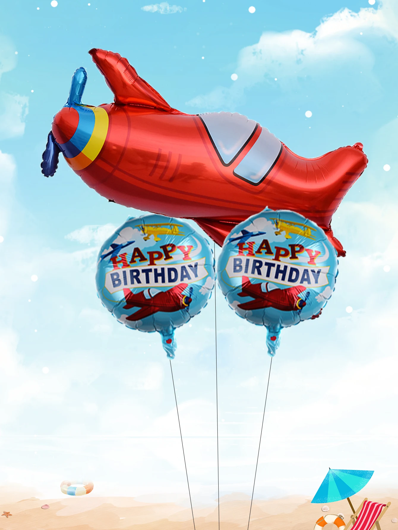 3 Stück Geburtstag Vintage Flugzeug Luftballons Set Flugzeug Ballon Kindertag Geburtstag Party Dekorationen Kinder