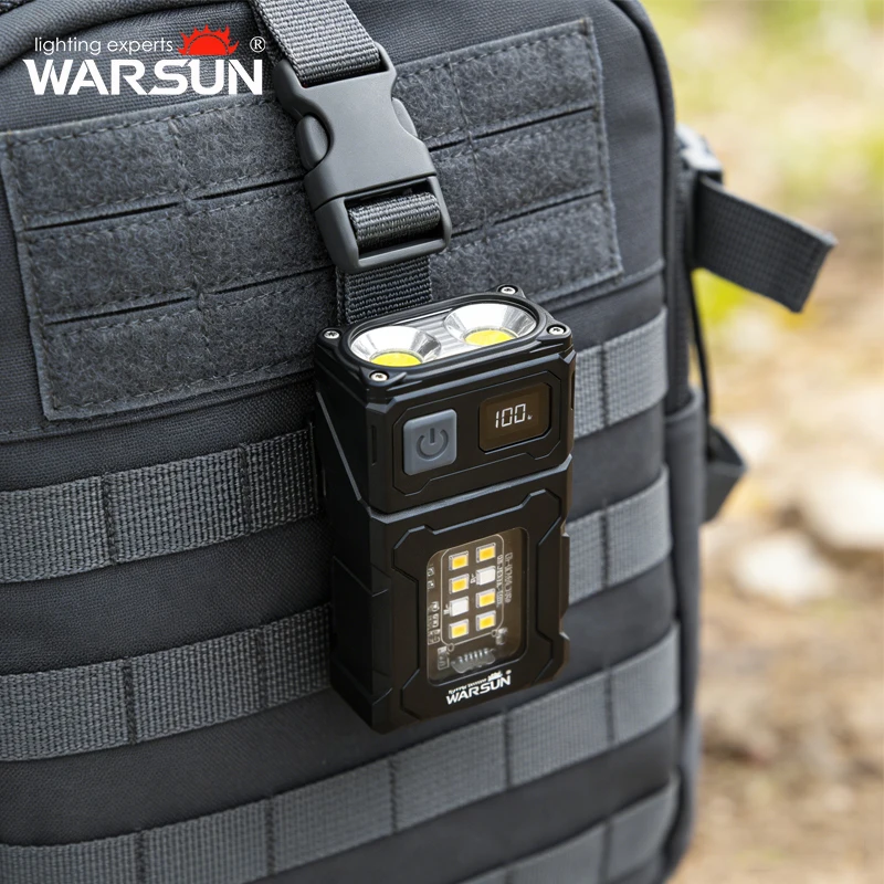 

WARSUN DC08 Перезаряжаемый светодиодный рабочий фонарь, 800 лм, 90 ° Вращающаяся, магнитная основа, водонепроницаемая, портативная многофункциональная лампа IPX5.