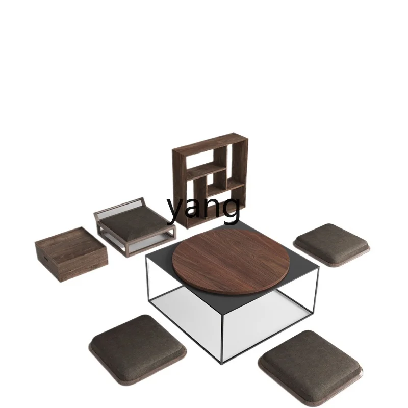 

LMMminimalist industrial style low table black walnut solid wood coffee table sitting small tea table