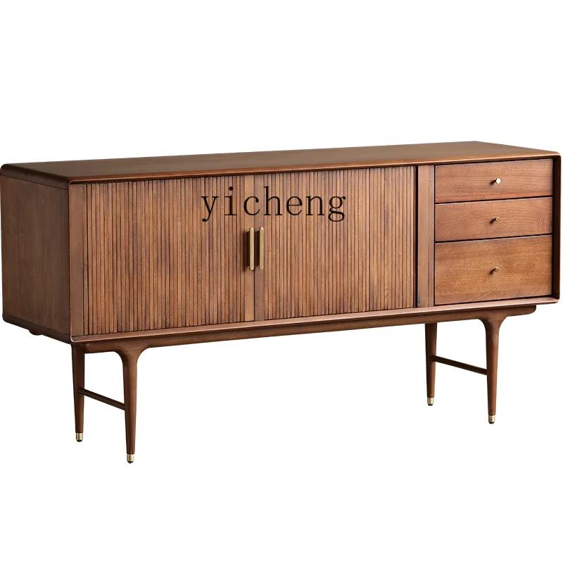 r8.11- expression side cabinet medieval industrial wind import/E10 organ rolling shutter door solid wood side cabinet