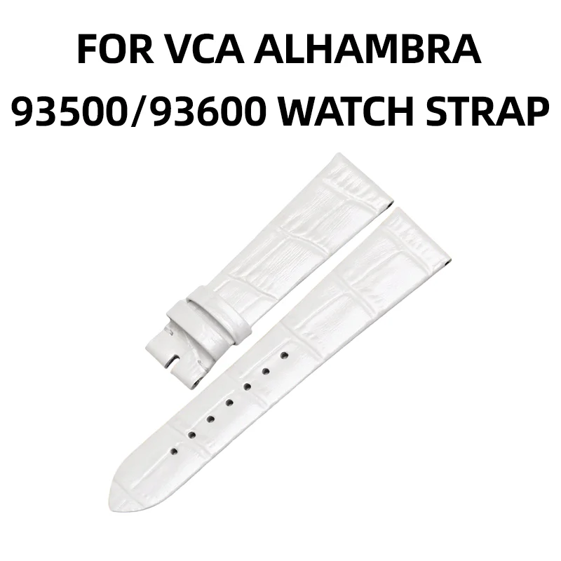 Correa de reloj de piel de ALLIGATOR para VCA VAN CLEEF & ARPELS FOUR-LEAF CLOVER VCARM93500/VCARM93600