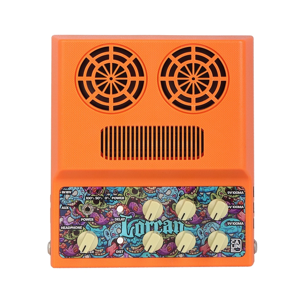 Caline Lorcan Ca-100g Guitar Mini Amp With Built-in Battery Amplifier Speaker Distortion Delay Effect Power Supply