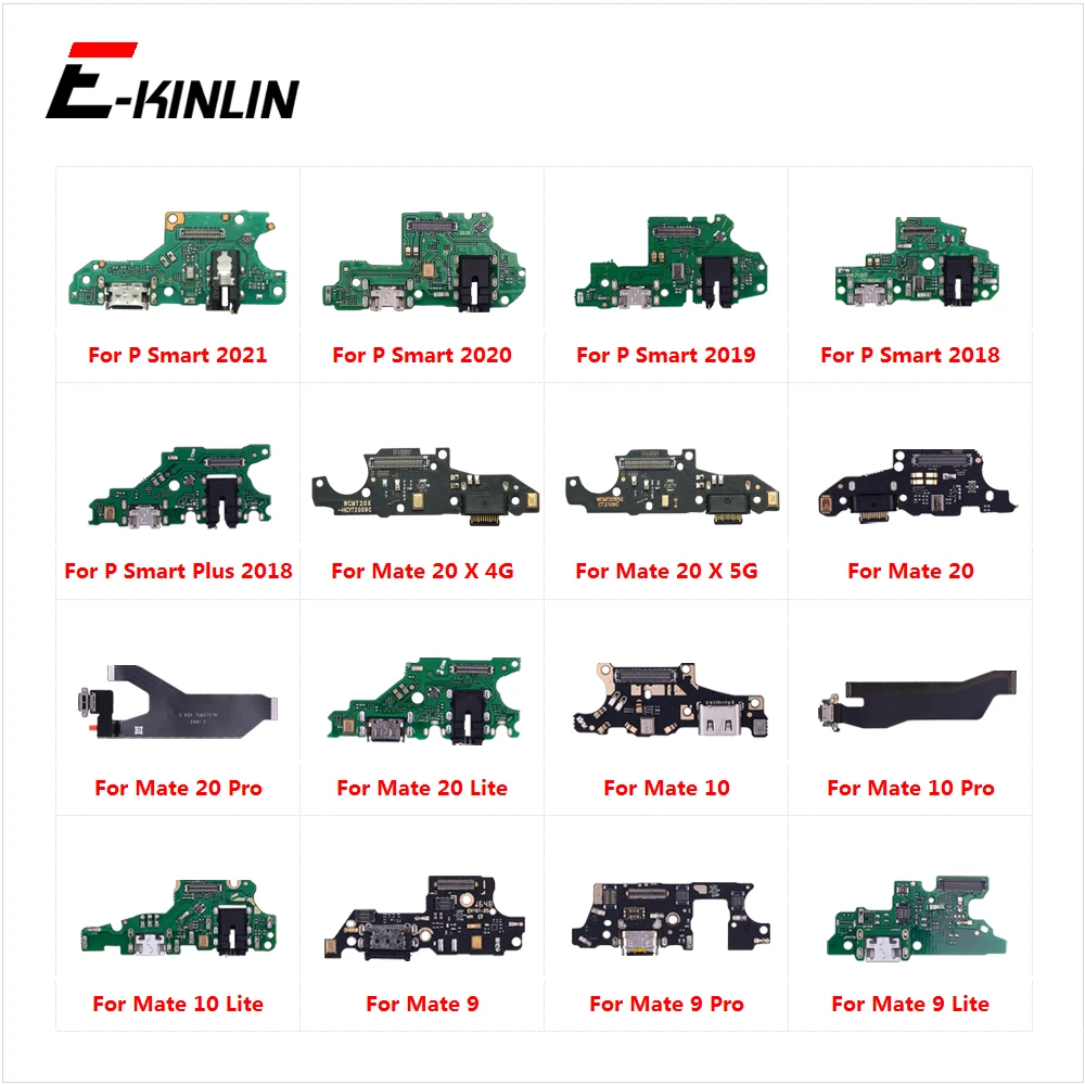 USB Charging Dock Port Board With Microphone Charger Flex Cable For HuaWei Mate 20 X 10 9 Pro Lite P Smart Plus 2019 2020 2021