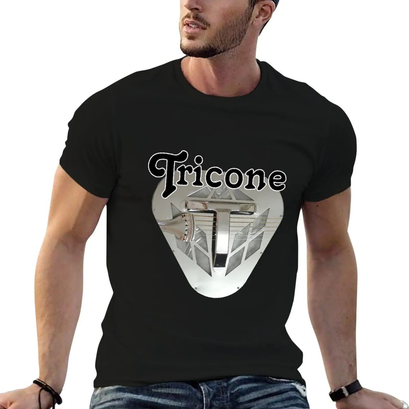 

Tricone resonator guitar T-Shirt cotton t shirt man t shirts for man graphic funny T-Shirt