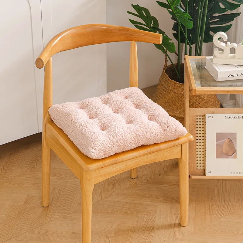 Chair Solid Color Cream Wind Cushion Office College Student Household Chair Cushion Fluffy