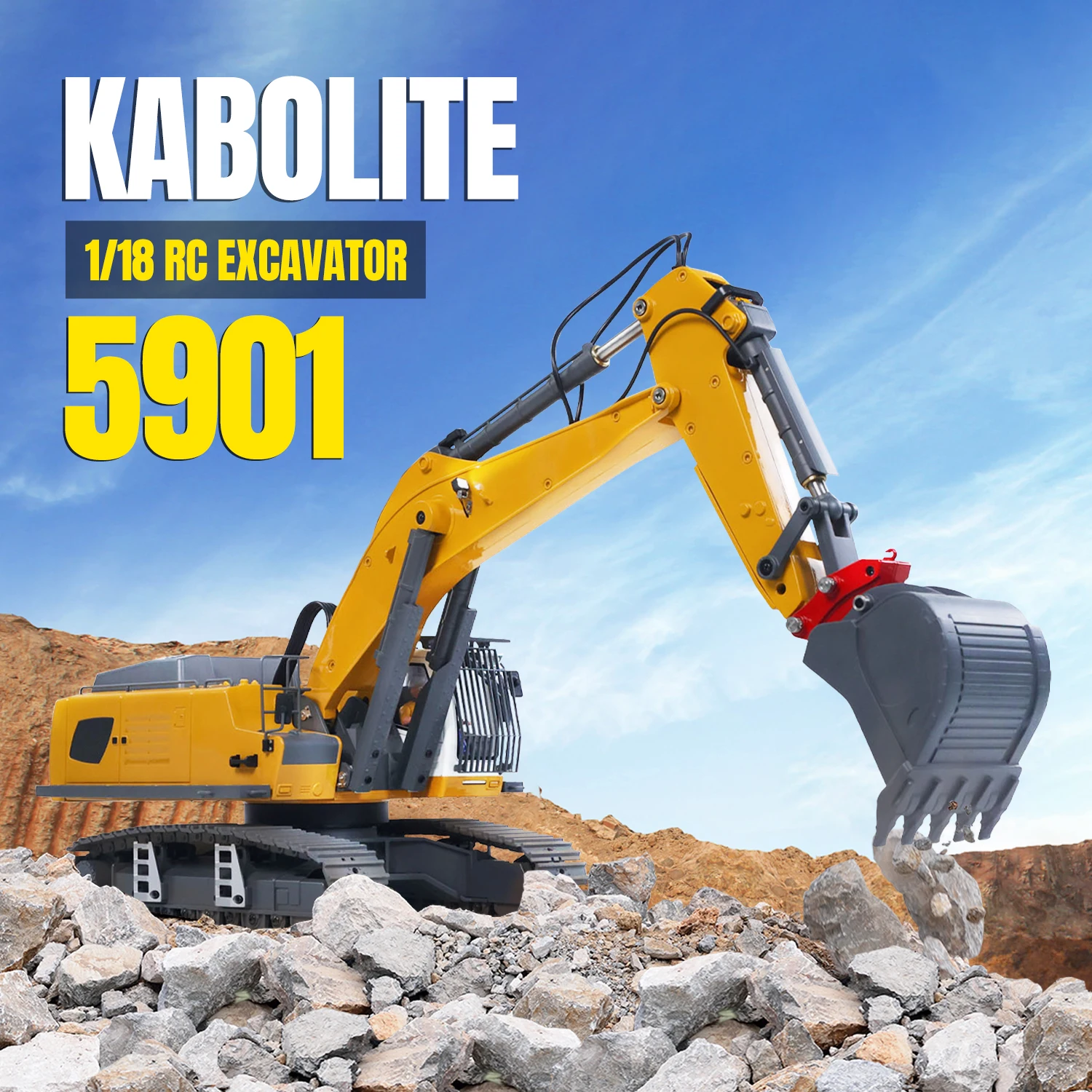 

KABOLITE 1/18 5901 100S RC Экскаватор с дистанционным управлением Экскаватор с когтями-распуливателем Строительная машина Автомобиль Хобби Игрушки для мальчиков