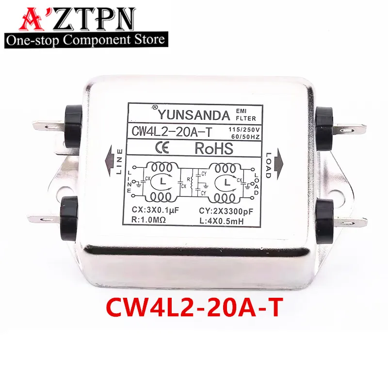 Filtro EMI de potencia CW4L2-3A-T/S CW4L2-6A-T/S CW4L2-10A-T/S CW4L2-20A-T/S Monofásico AC 115V / 250V 20A 50/60HZ