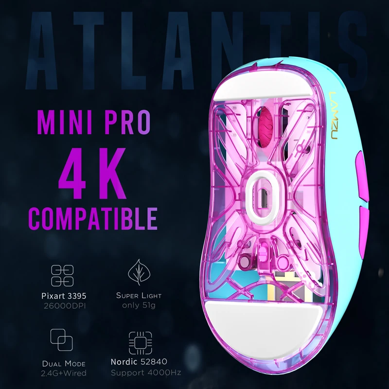 Lamzu atlantis mini pro gaming maus (4k comptatible)