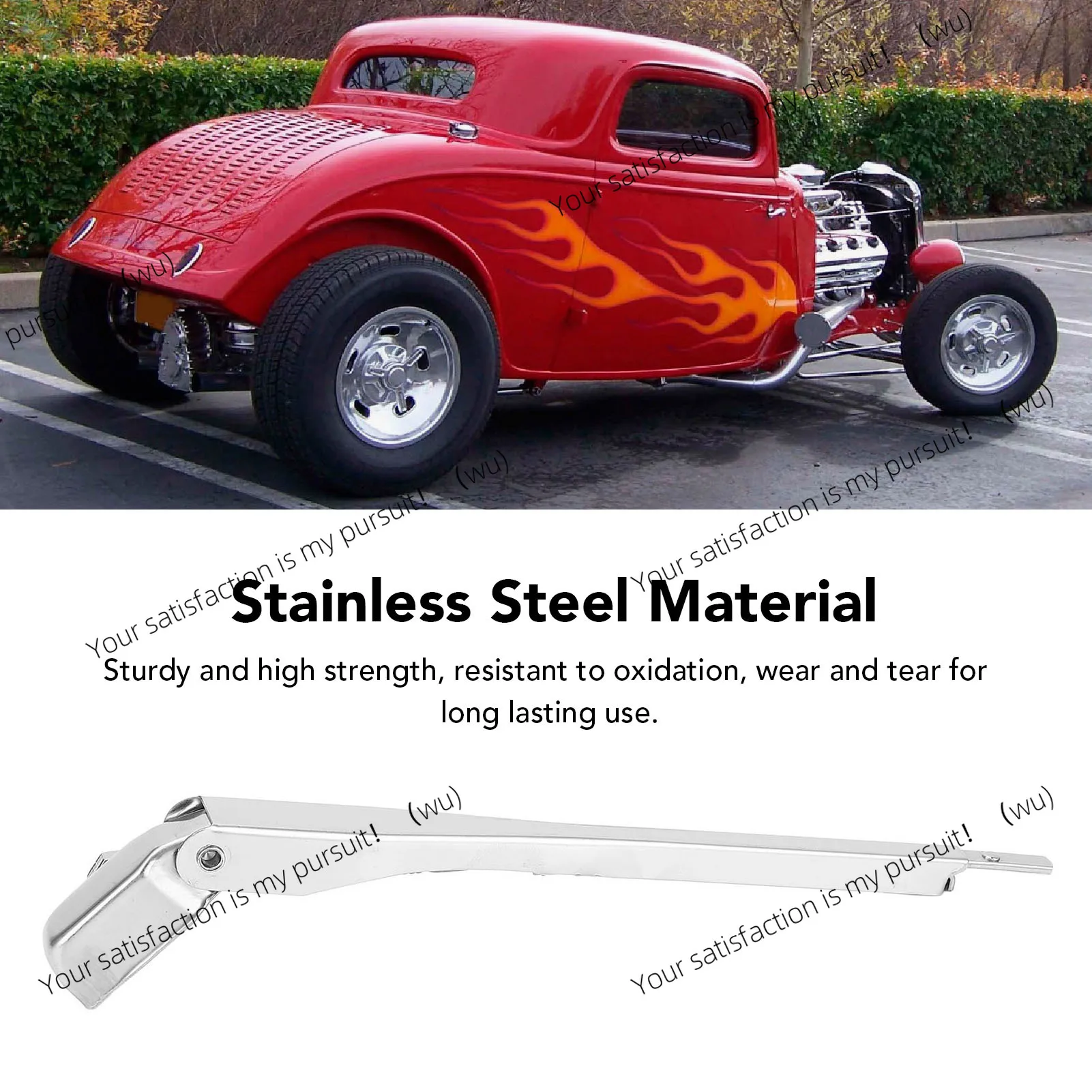 Windshield Wiper Arm 7 to 11 Adjustable Stainless Steel Electric for Hot Rod Street Rod Boat Tractor UTV