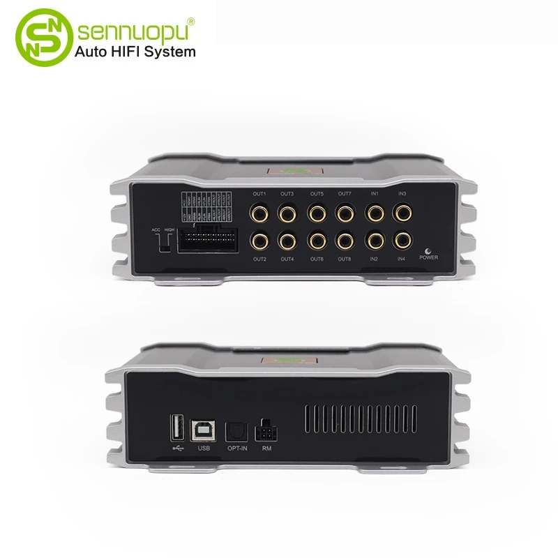 Universal 4-Channel AB Class Car Audio DSP Amplifier 8-CH Output 31-Band EQ App Control Plug and Play Lossless Upgrade CE