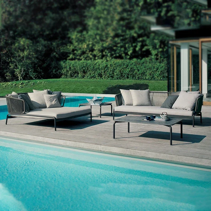 

Nordic Outdoor Sofa Balcony Double Waterproof Lounge Outdoor Sofa Terrace Hotel Tuinmeubelen Sets Garden Furniture Sets FYOS