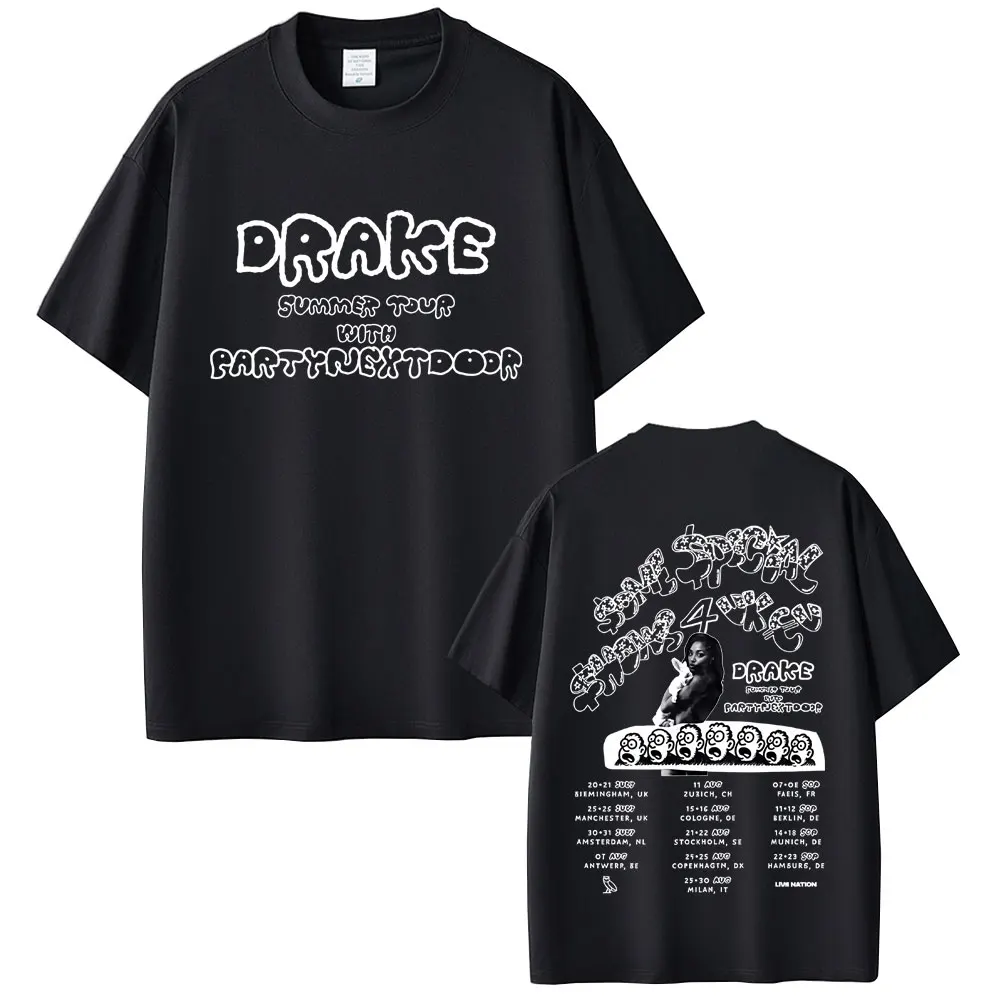

Rapper Drake Europe Tour with Partynextdoor 2025 T-shirt SSS4U Some Sexy Songs 4 U t shirts Men Women Hip Hop Fashion T-shirts