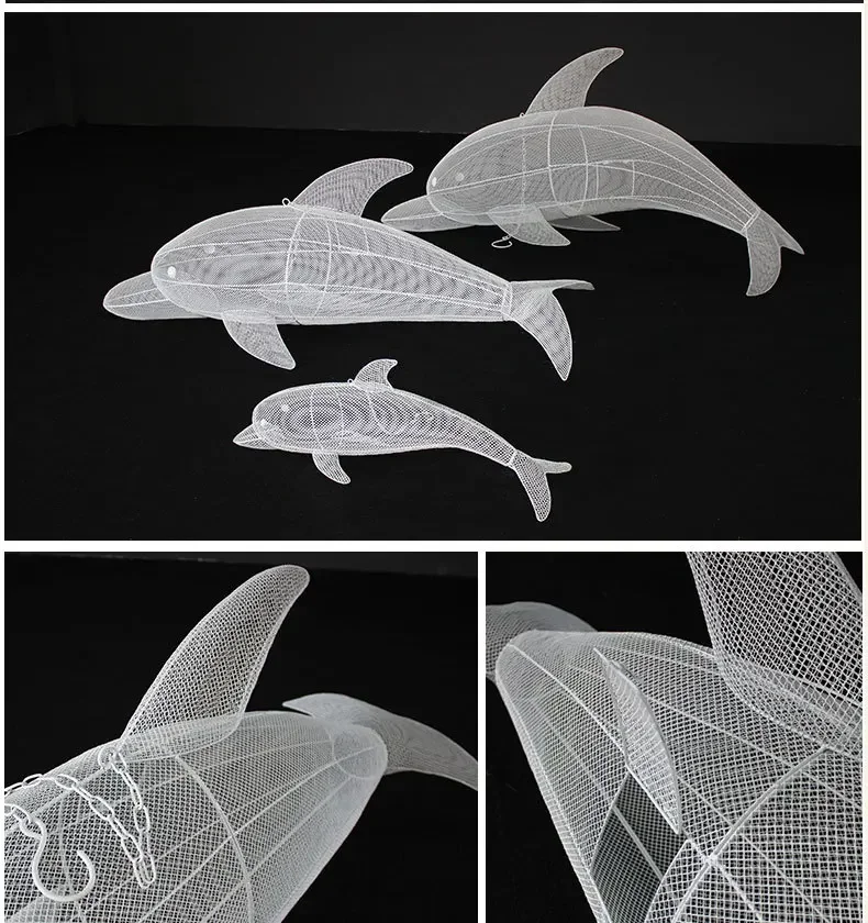 Wrought iron grid dolphin ornament wedding props ceiling decoration window photography props