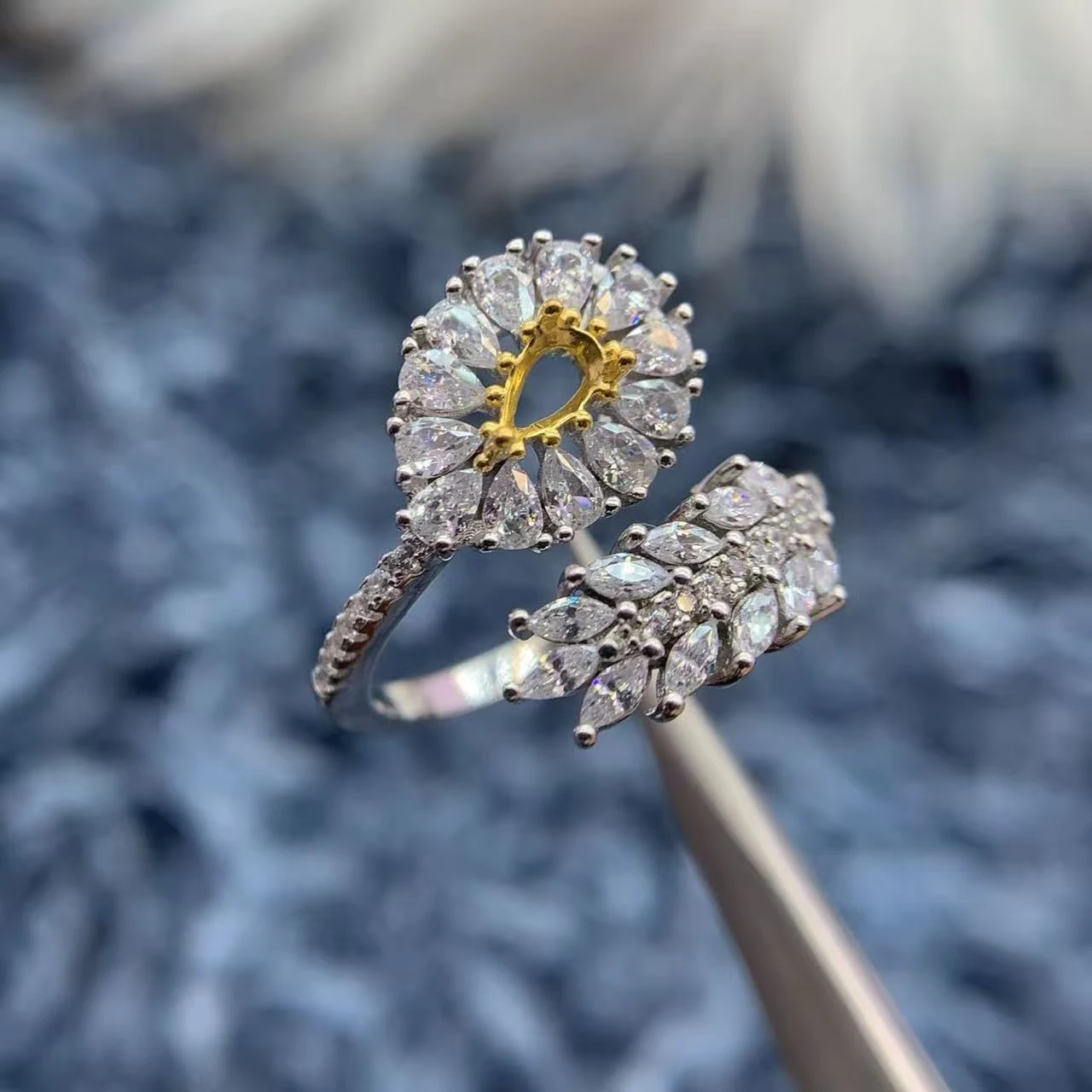 

MeiBaPJ Inlay Oval 5*7/6*8mm S925 Sterling Silver DIY Ring Settings Diamond Women Gift Luxury Fine Charm Jewelry Mount Wholesale