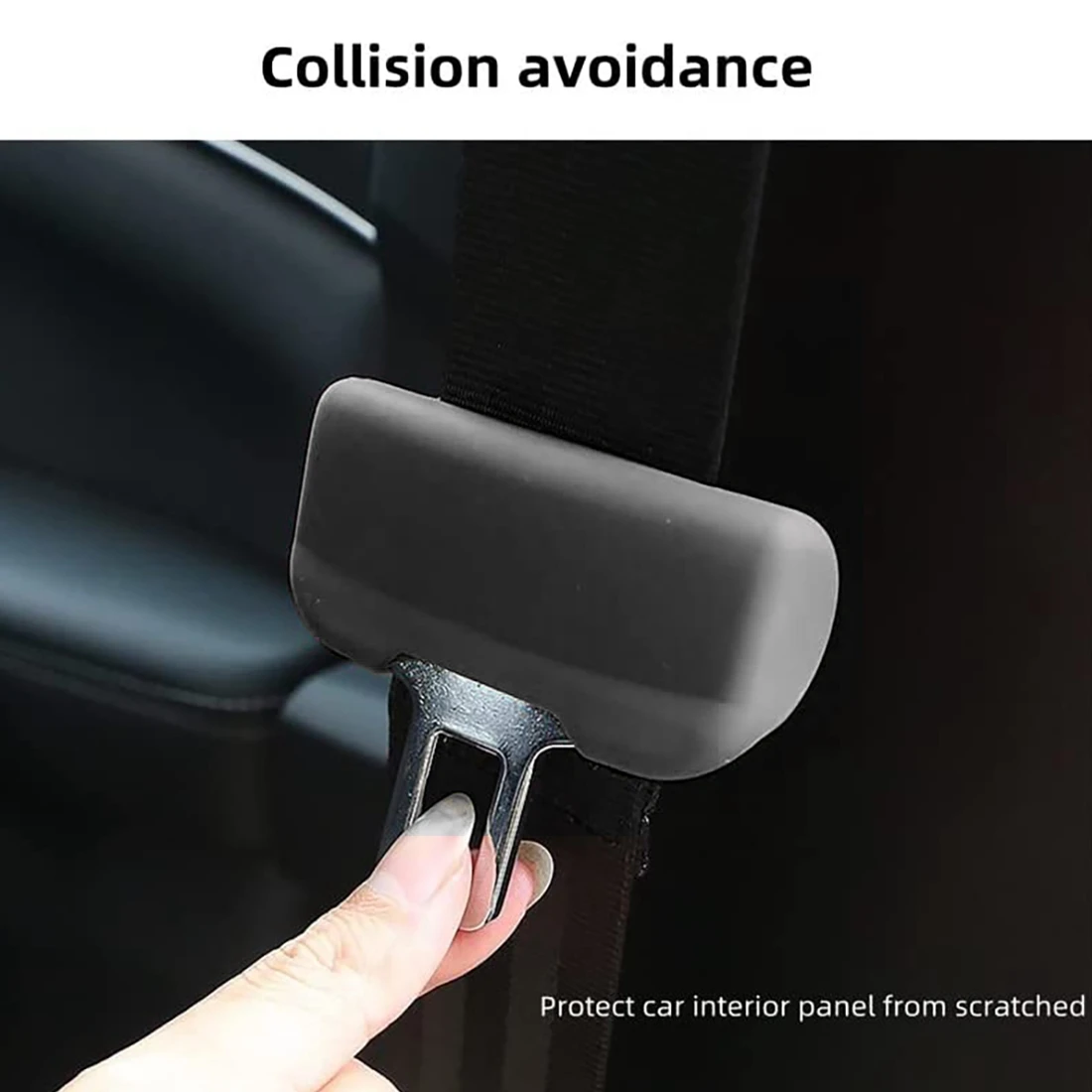 For Tesla Model 3/Y Seat Belt Buckle Protective Cover Silicone Collision Avoidance Black Safety Belt Clip Protector 5PCSJAS