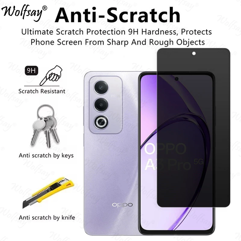 Anti-Spy Tempered Glass For Oppo A80 5G Privacy Screen Protector For Oppo A80 5G Full Glue Glass For Oppo A80 5G Glass 6.67 inch