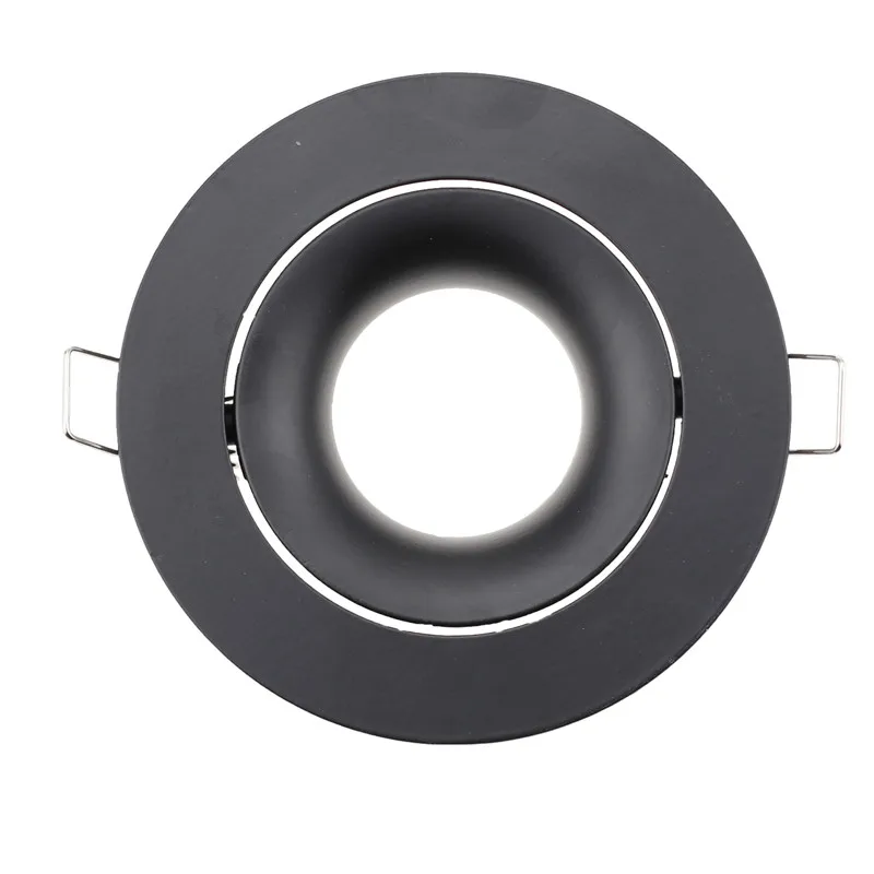 GU10 Mounting Frame, Round, Movable, Black Lighting Fixture Cut Out 3.35-3.54 Inch Frame Recessed Spotlight