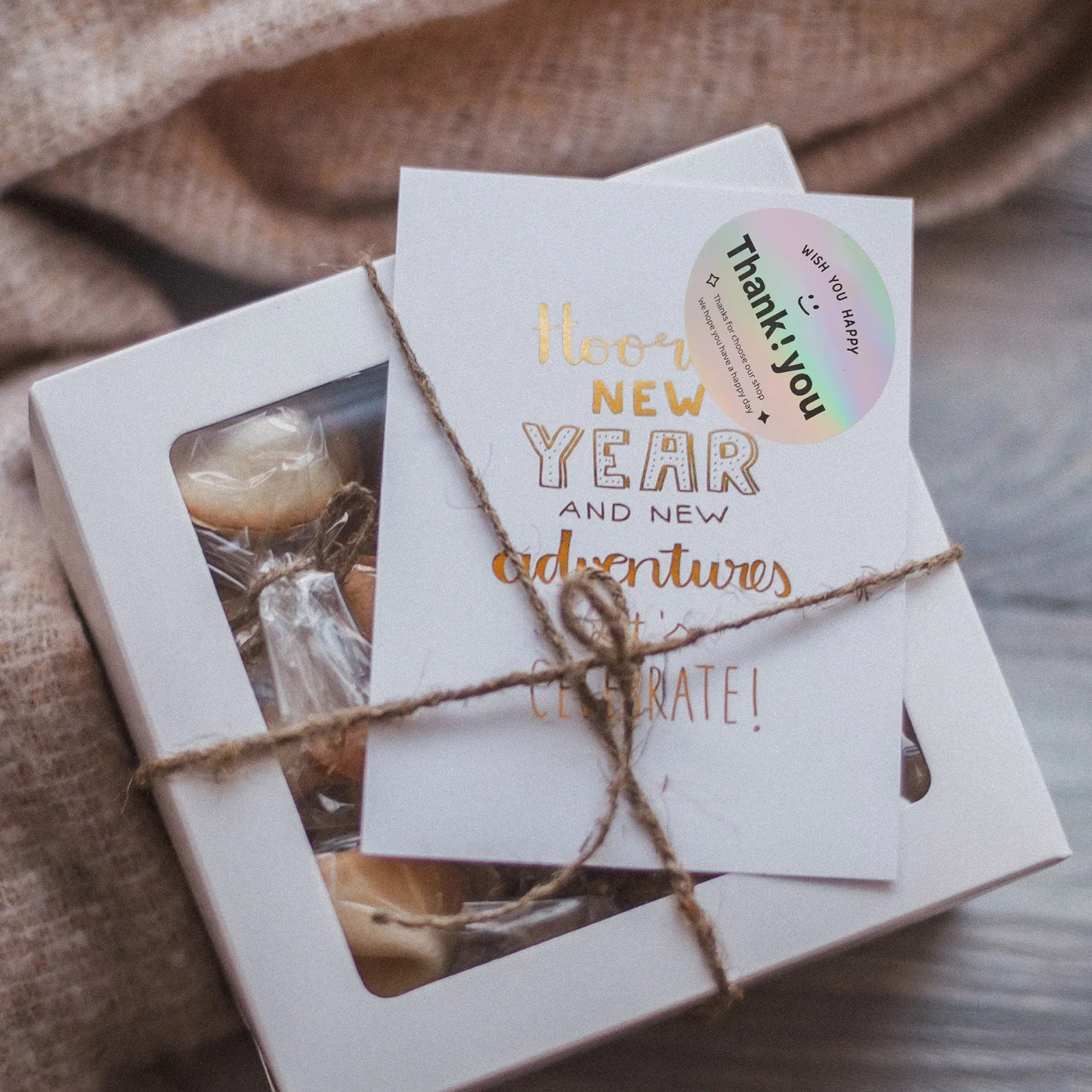 Thank You Stickers Reward Packaging Bag Sealing Adhesive Label for Envelope Seals