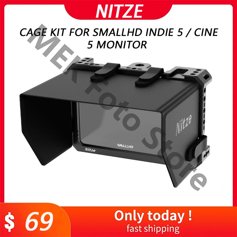 Nitze Cage Kit for SmallHD Indie 5 / Cine 5 Monitor with PU Sunhood - JT-S03B