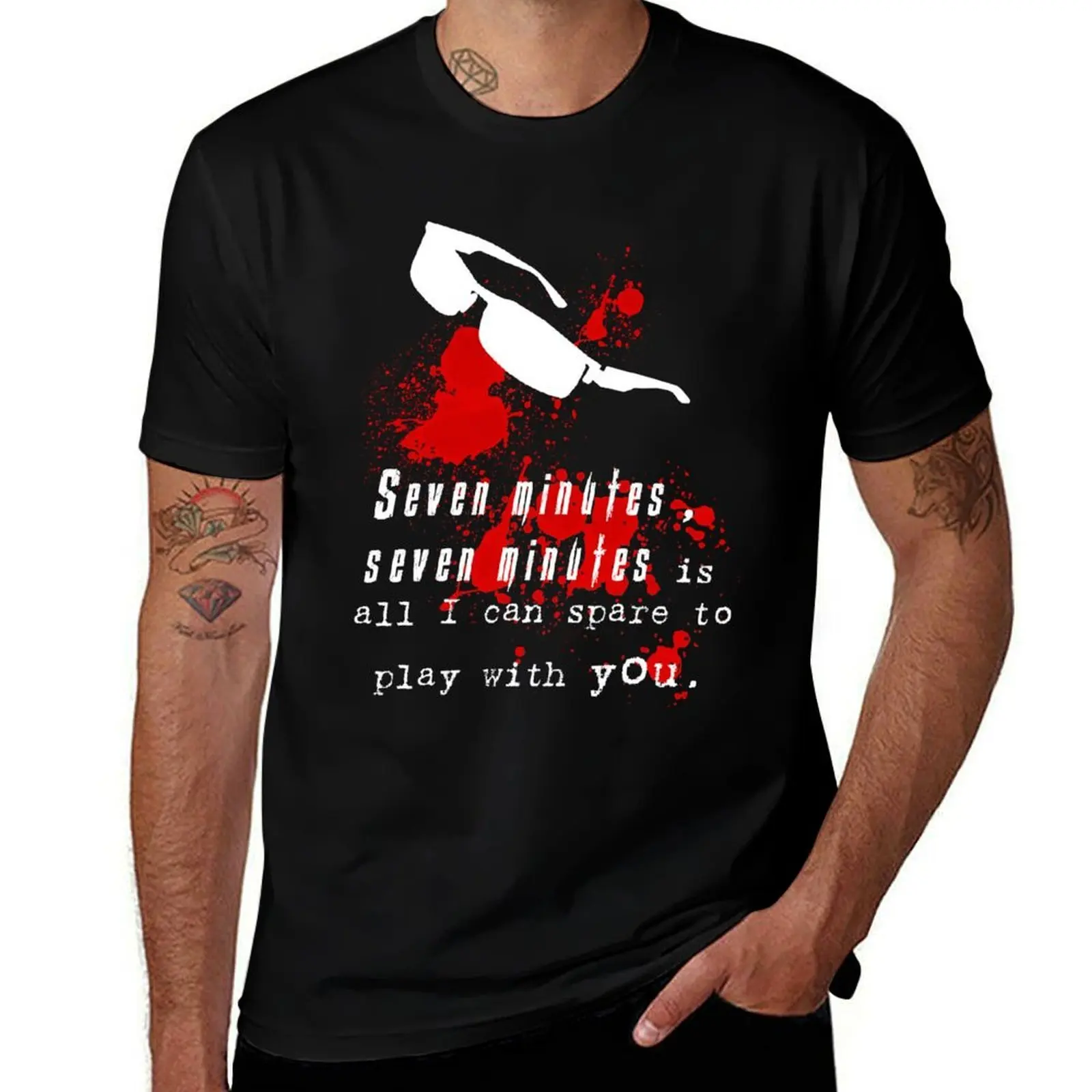 Seven Minutes , Wesker Quote T-Shirt t shirt men 100% cotton luxury brand T-Shirt