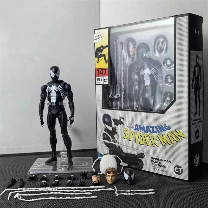 Hot Ct 1/12 Anime L'incredibile Spider-Man Mafex 147 SHFiguarts Spider Man Venom Symbiotic Action Figure 6 "Modello Giocattoli Regali