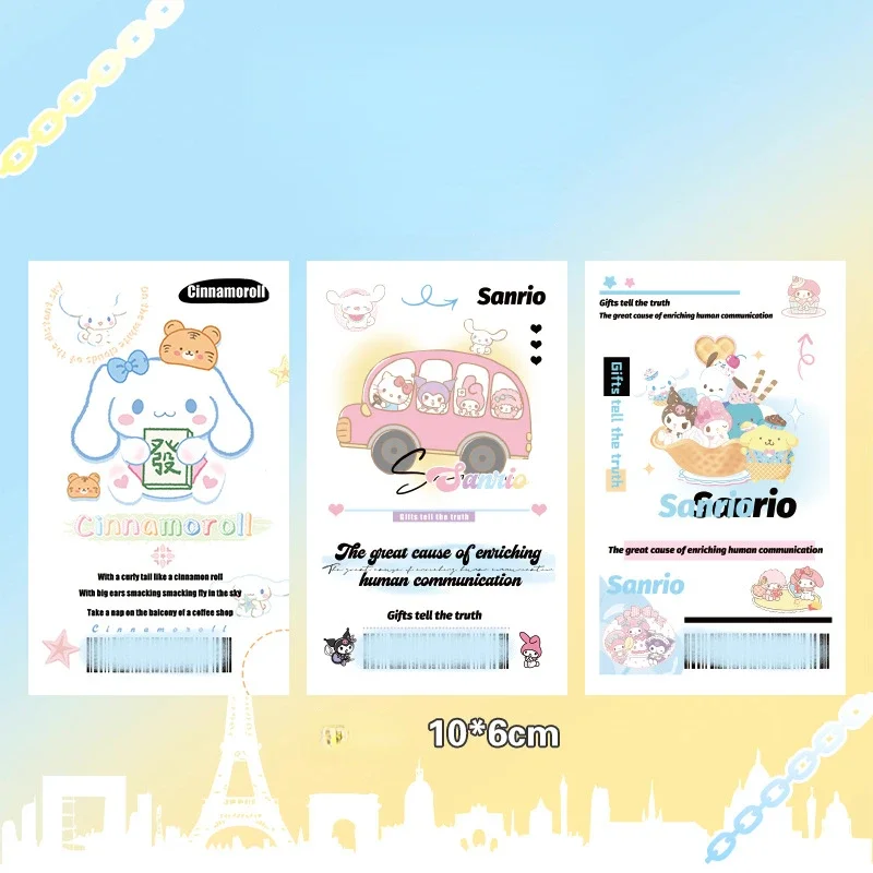 30 Pcs/Set Anime Stationery Stickers Kawaii Sanrio Sealing Stickers Hello Kitty Kuromi My Melody Stationerys Label Sticker Gift