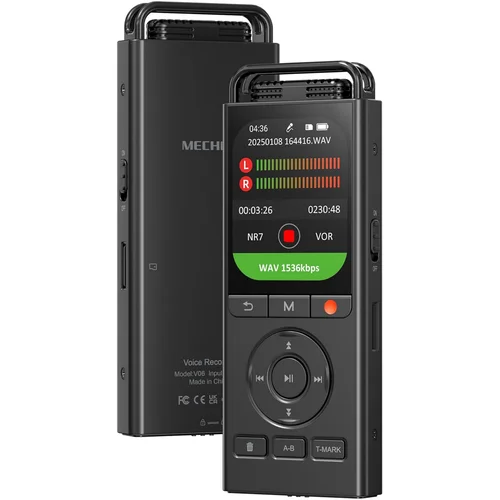 Imagen 1 del producto Grabadora de voz digital de 144 GB (16 GB + 128 GB) con reproducción: grabadora activada por voz para presentaciones, conferencias y entrevistas