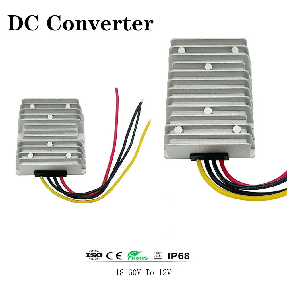 DC 24V 36V 48V 18-60V to 12V 30A 40A DC DC Converter Step Down Voltage Regulator Transformer Truck Bus Car Power Supply