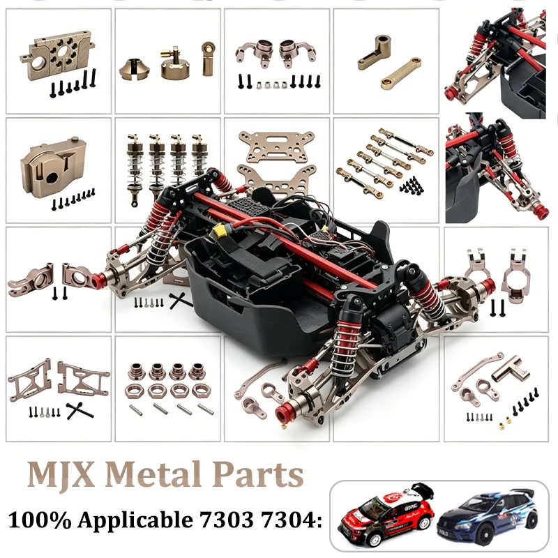 MJX 1/7 Hyper GO RC Auto 7303 7304 Metall-Upgrade-Teile Servoarm Lenkungsgelenk Zugstange Getriebe Stoßdämpfer Teile Zubehör