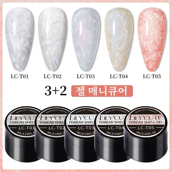LILYCUTE 7ml draad schelp nagellak paarse parel schelp vernist semi-permanente wek van UV LED nail art voor manicure