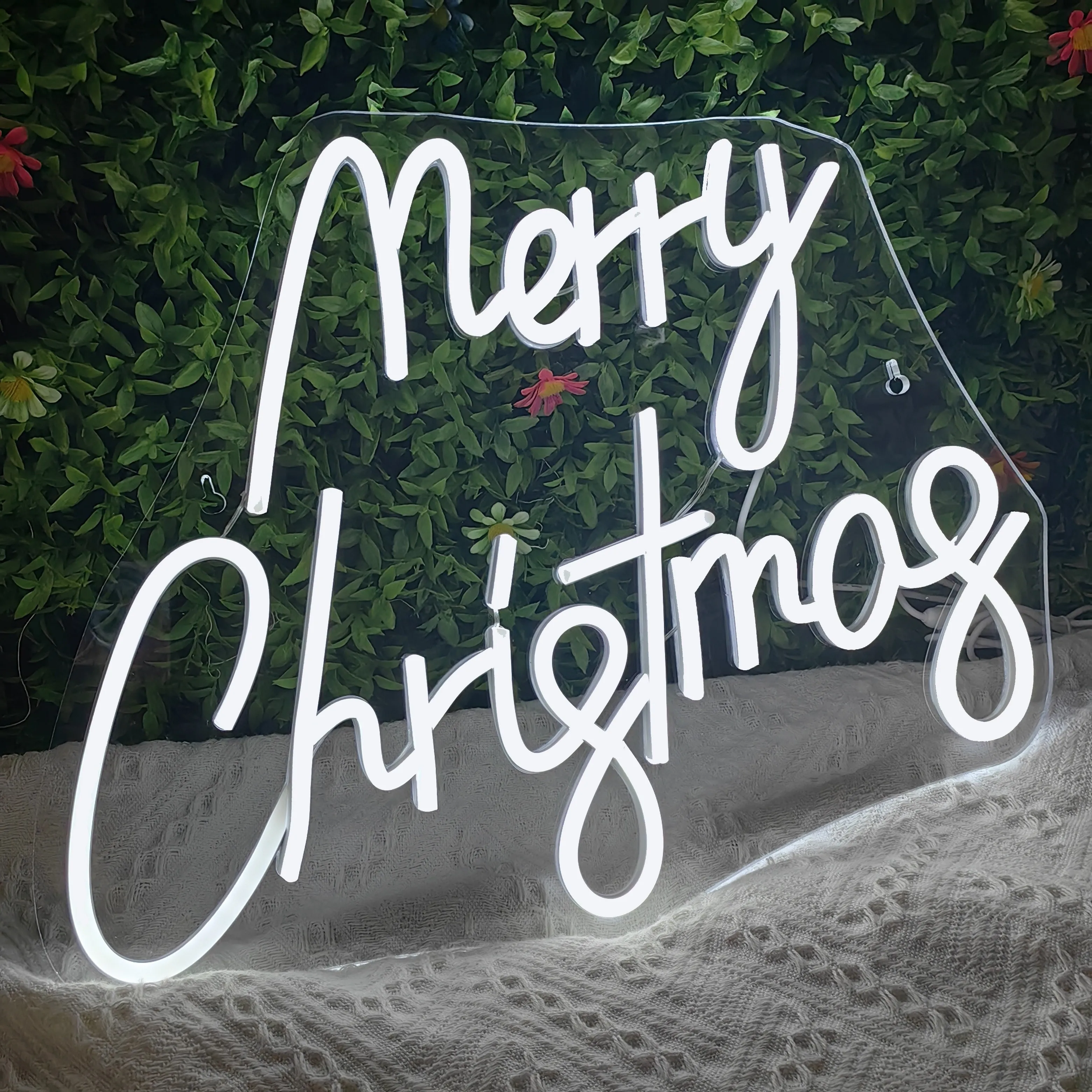 Merry Christmas Neon Sign Dimmable Cold White Neon USB Powered Wall Hanging Decor Bars Bedrooms Cafes Restaurant Decor Neon