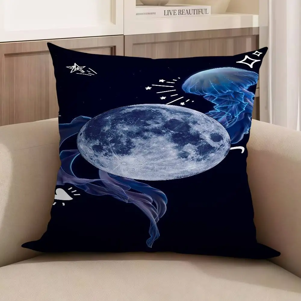 

Starry Moonlight Jelly Maple Design Cushion Cover Happy Autumn Harvest Decor Holiday Decorati Pillow Cover